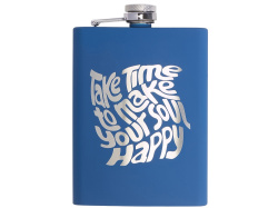 Фляжка «Remarque» soft-touch 2.0 с гравировкой, Цвет синий