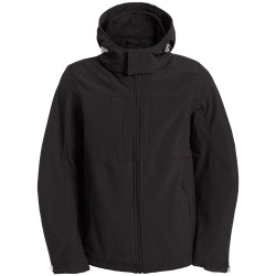 Куртка мужская Hooded Softshell черная, S–2XL