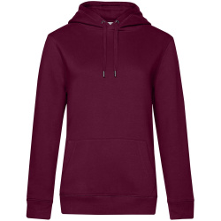 Толстовка с капюшоном женская Queen, бордовая, XS–XXL