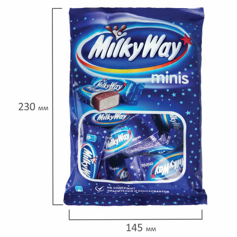 Батончики мини MILKY WAY "Minis" суфле в молочном шоколаде, 176 г, 2262