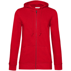 Толстовка на молнии с капюшоном женская BNC Inspire (Organic), красная, XS–XXL