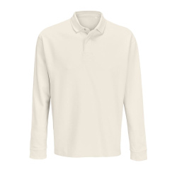 Рубашка поло оверсайз с длинным рукавом Heritage, молочная, XS–5XL