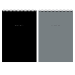 Блокнот ДЭК А4, 198х297 мм, 80 л., КОМПЛЕКТ 2 шт., гребень, подложка, BRAUBERG "Minimal Classic", 116452