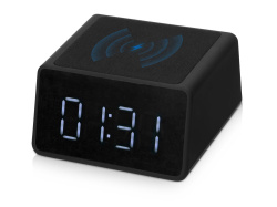 Беспроводная колонка с часами и функцией беспроводной зарядки «Sentry», Цвет черный