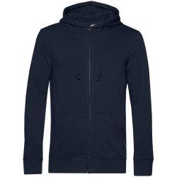 Толстовка на молнии с капюшоном унисекс BNC Inspire (Organic), темно-синяя, XS–3XL