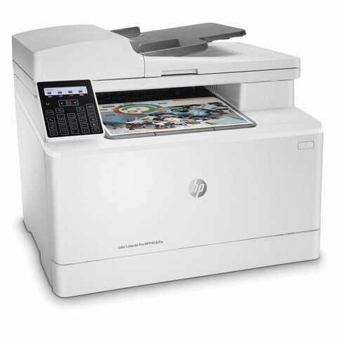 МФУ лазерное ЦВЕТНОЕ HP Color LaserJet M183fw "4 в 1", А4, 16 стр./мин., 30000 стр./месяц, АПД, Wi-Fi, сетевая карта, 7KW56A