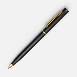Ручка шариковая Euro Gold, черная, 13,3х0,8