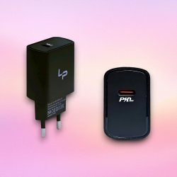 Сетевое зарядное устройство LP XQ35 PD20W, мощность 20W, 1USB, черный / Современное решение для быстрой зарядки