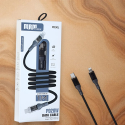 Кабель USB MRM PD90L USB Type-C-L, длина 1000мм, ток 3.1А, мощность 20Вт, черный / Надежность и удобство для современных устройств