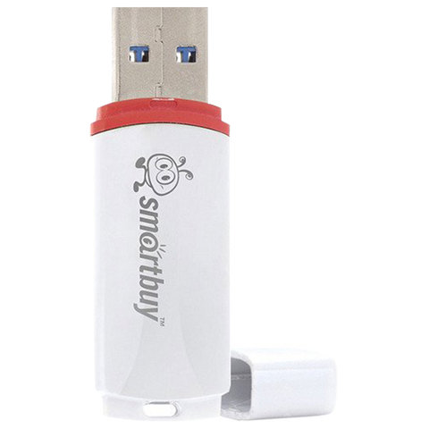 Флеш-диск 8 GB, SMARTBUY Crown, USB 2.0, белый, SB8GBCRW-W