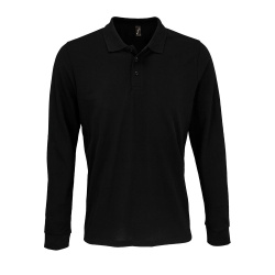 Рубашка поло с длинным рукавом Prime LSL, черная, XS–5XL