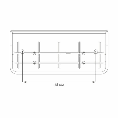 Вешалка настенная с полкой "ВСП6", 265х600х220 мм, 5 крючков, металл, черная, ВСП 6 Ч