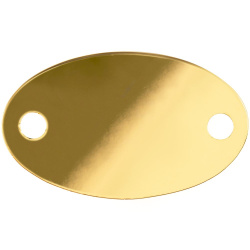 Шильдик металлический Alfa Oval, золотистый глянцевый, 1,5х2,5 см