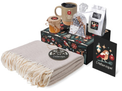 Подарочный набор «Re:Nest» с пледом, кружкой и вареньем, Цвет бежевый