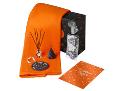 Подарочный набор «Re:Home» с пледом, свечой и диффузором, Цвет оранжевый