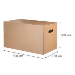 Гофроящик ДЛЯ ПЕРЕЕЗДА с ручками 400x300x300 мм, марка Т23, профиль B, FEFCO 0201/ГОСТ