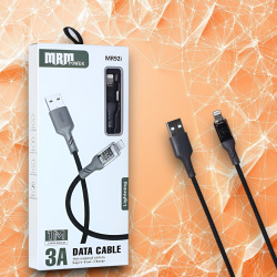 Кабель USB MRM MR92i USB-Lightning, длина 1000мм, ток 3А, черный / Супер-быстрая зарядка и надежность для ежедневного использования