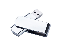 USB 3.0- флешка на 64 Гб глянцевая поворотная, Размер 64ГБ, Цвет серебристый/глянец