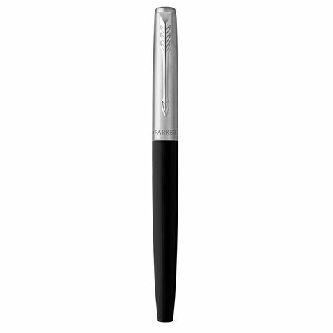 Ручка перьевая PARKER "Jotter Originals Black Chrome CT", корпус черный, детали из нержавеющей стали, синяя, 2096894
