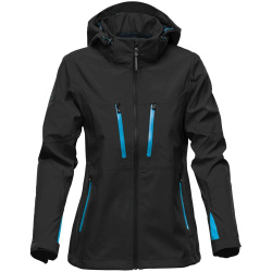 Куртка софтшелл женская Patrol, черная с синим, XS–XXL