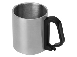 Стальная кружка с двойными стенками «Climber», Цвет серебристый/черный