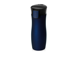 Вакуумная герметичная термокружка «Streamline» с покрытием soft-touch, тубус, Цвет темно-синий
