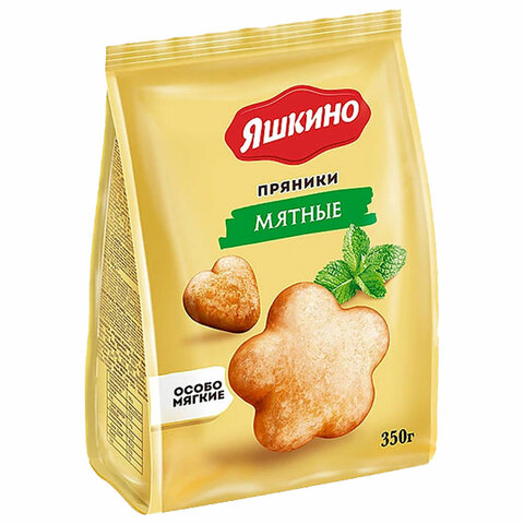 Пряники ЯШКИНО "Мятные" мягкие в сахарной глазури, 350 г, ЯП902