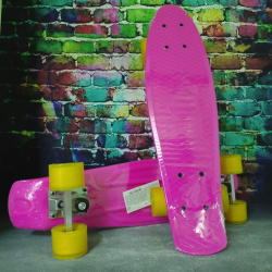 Скейт Пенни Борд (Penny Board) однотонный, матовые колеса 2 дюйма (цвет микс), до 60 кг.