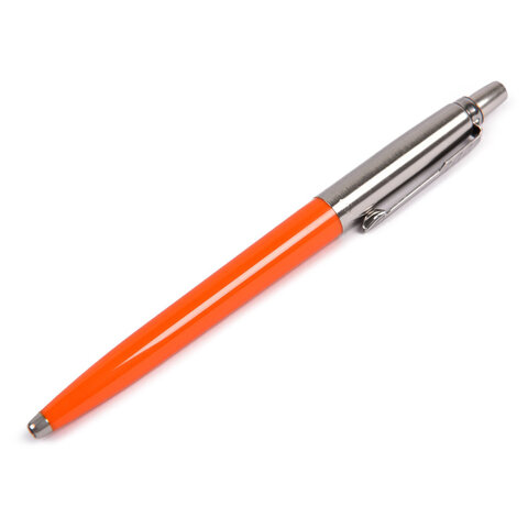 Ручка шариковая PARKER "Jotter Orig Orange", корпус оранжевый, детали хром, блистер, синяя, 2076054