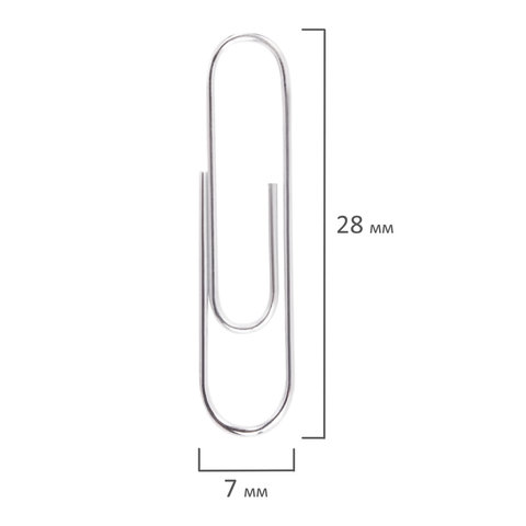 Скрепки BRAUBERG, 28 мм, оцинкованные, 100 шт., в картонной коробке, 227583