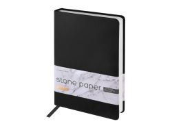 Ежедневник с каменной бумагой недатированный А5 «Carrara», Цвет черный