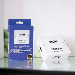 Адаптер H123 Mini HDMI2AV 1080p Converter to 3 RCA, белый / Удобное решение для преобразования HDMI в AV