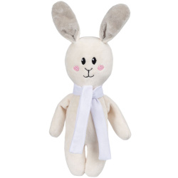 Мягкая игрушка Beastie Toys, заяц с белым шарфом, 27,5х9,5 см