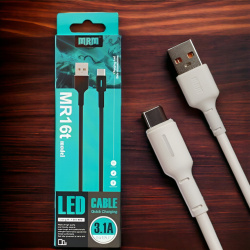 Кабель MRM MR16t USB Type-C, 1м, белый / Для зарядки и передачи данных между устройствами