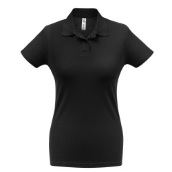 Рубашка поло женская ID.001 черная, XS–3XL