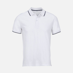 Рубашка поло унисекс Palermo, белая с темно-синим, XS–3XL