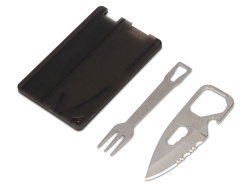 Мультиинструмент с ножом и вилкой «Hungry», Цвет черный, серебристый