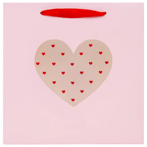 Пакет подарочный (1 штука) 20х8х20 см, ЗОЛОТАЯ СКАЗКА "With LOVE", с прозрачным окном, 608255