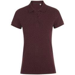 Рубашка поло женская Brandy Women, бордовая с белым, XS–XXL