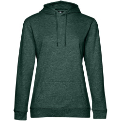 Толстовка с капюшоном женская Hoodie, темно-зеленый меланж, XS–XXL