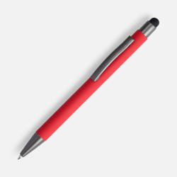 Ручка шариковая Atento Soft Touch со стилусом, красная, 14,2х1 см