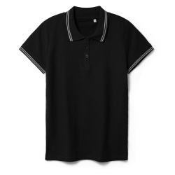 Рубашка поло женская Virma Stripes Lady, черная, S–XXL