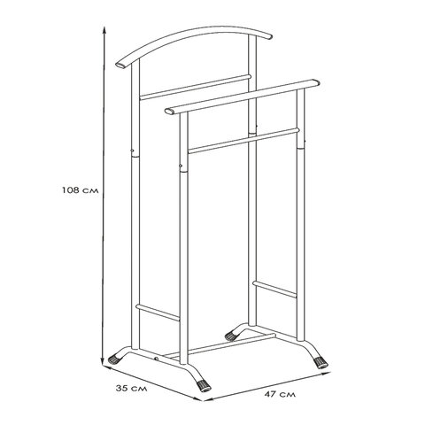 Вешалка-стойка костюмная "Стиль-3", 1080х470х350 мм, металл, черная, ВНП 300 Ч