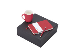 Подарочный набор «COLOR IT» с блокнотом, металлической ручкой и кружкой, Размер магнитная обложка, Цвет красный