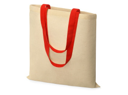 Сумка «Dakota» из хлопка 100 г/м2, Цвет натуральный/красный