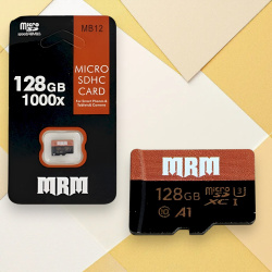 Карта памяти MRM MB12, microSDXC, 128 ГБ, Class 10, U3, A1, 10 Мб/с, High speed, черный / Максимальная вместимость и скорость для ваших устройств