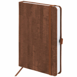 Ежедневник недатированный А5 (138x213 мм) BRAUBERG "Wood", кожзам, резинка, 136 л., коричневый, 111676