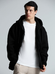 Толстовка унисекс оверсайз Zippy, черная, XS–XXL