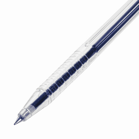 Ручка шариковая настольная BRAUBERG "Counter Pen", СИНЯЯ, пружинка, корпус синий, 0,5 мм, 143259