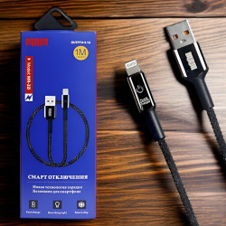 Кабель USB MRM MR32i USB-Lightning, длина 1000мм, ток 3.1А, черный / Умная зарядка и защита устройства